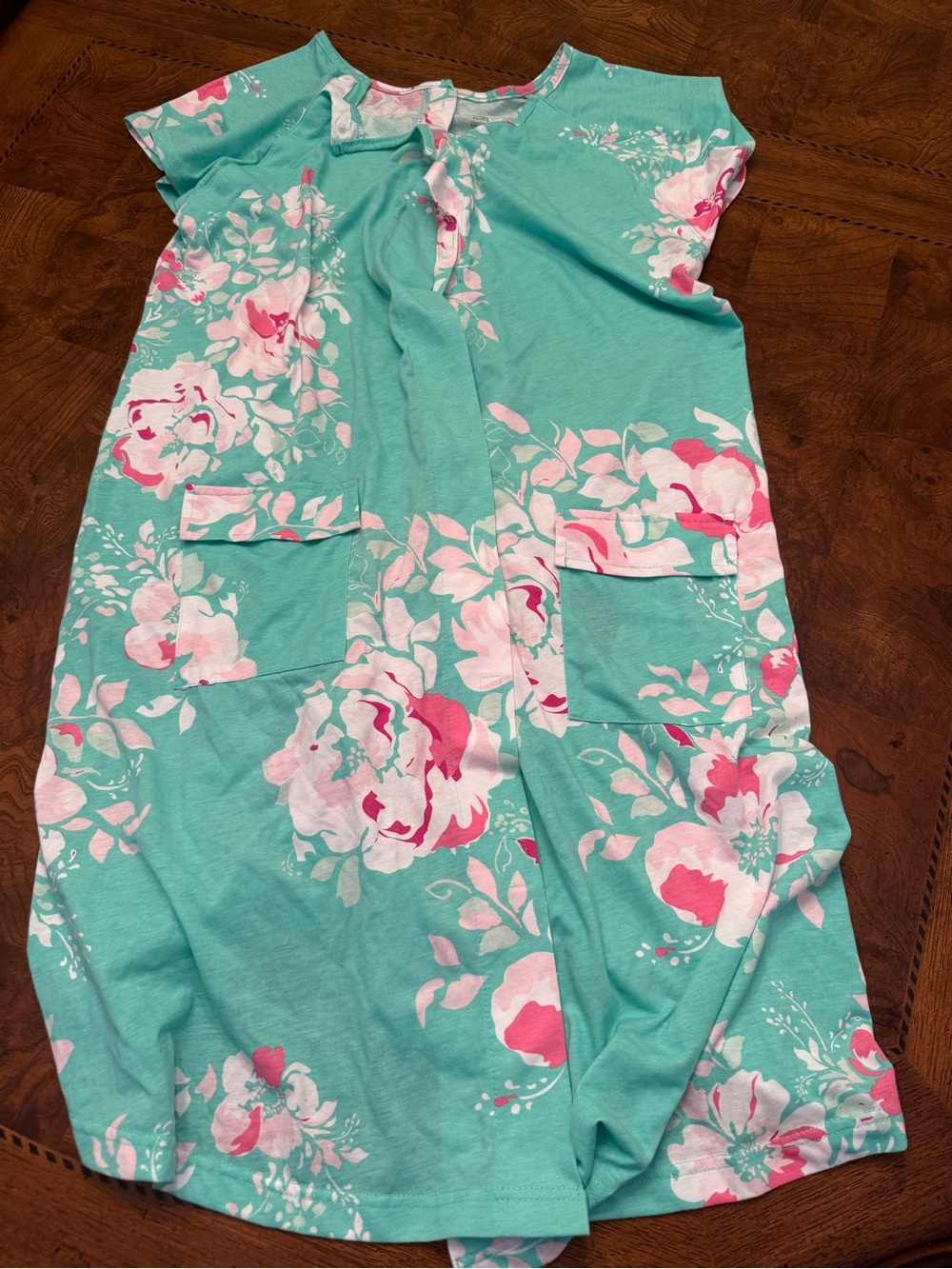 Kindred Bravely Mint Green Floral Delivery/Nursing gown